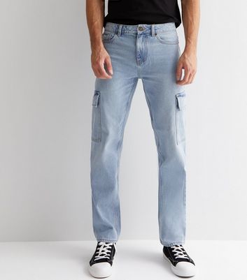 Ayolanni Light Blue Cargo Pants Men's Multi-Pocket Reflective Straight-Leg  Sports Casual Overalls Xx - Walmart.com