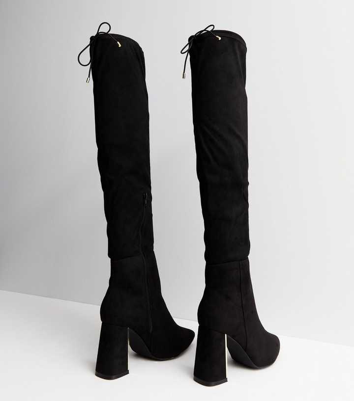 wide fit high knee boots
