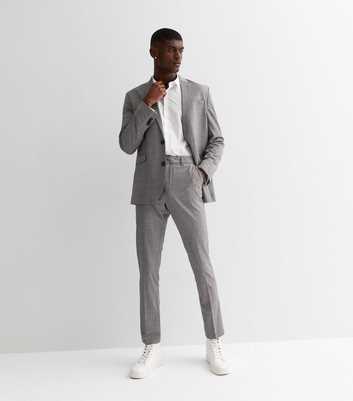 Grey Check Skinny Suit Trousers