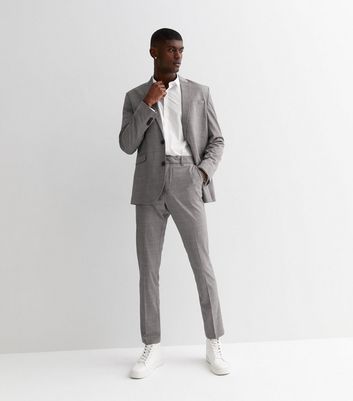 Men's Grey Orange Check Skinny Suit Trouser | Ben Sherman
