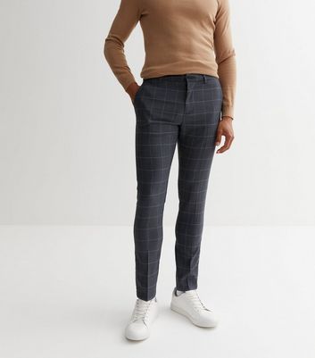 Buy INDIAN TERRAIN Mens Skinny Fit Check Trousers | Shoppers Stop
