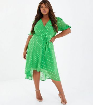 Green spot cheap midi dress