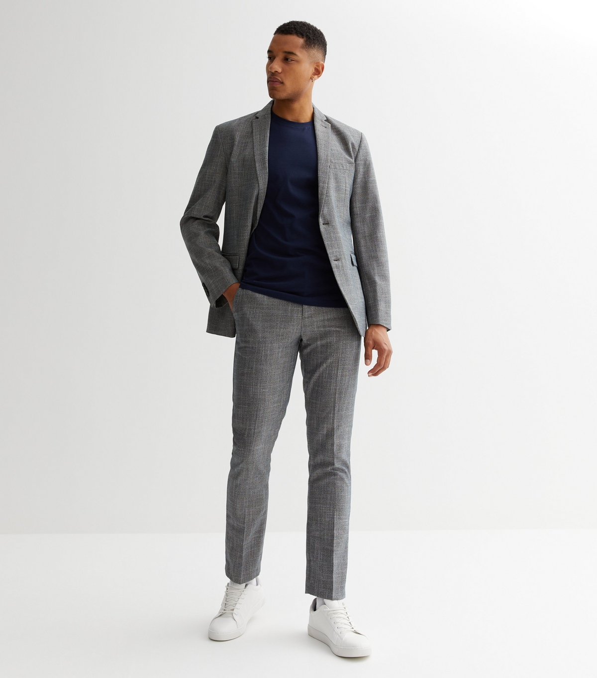 Men's Dark Grey Slim Fit Suit Trousers New Look