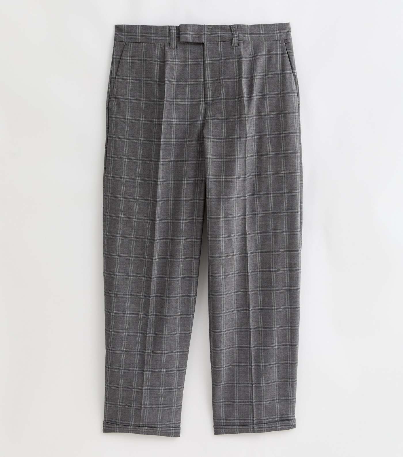 Dark Grey Check Relaxed Fit Trousers