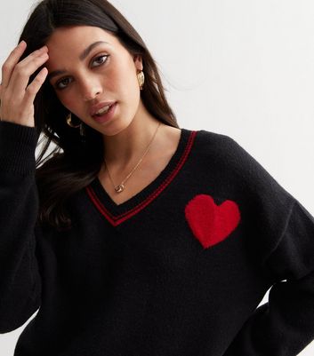 Black 2024 heart jumper