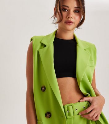 Sleeveless open hot sale front blazer