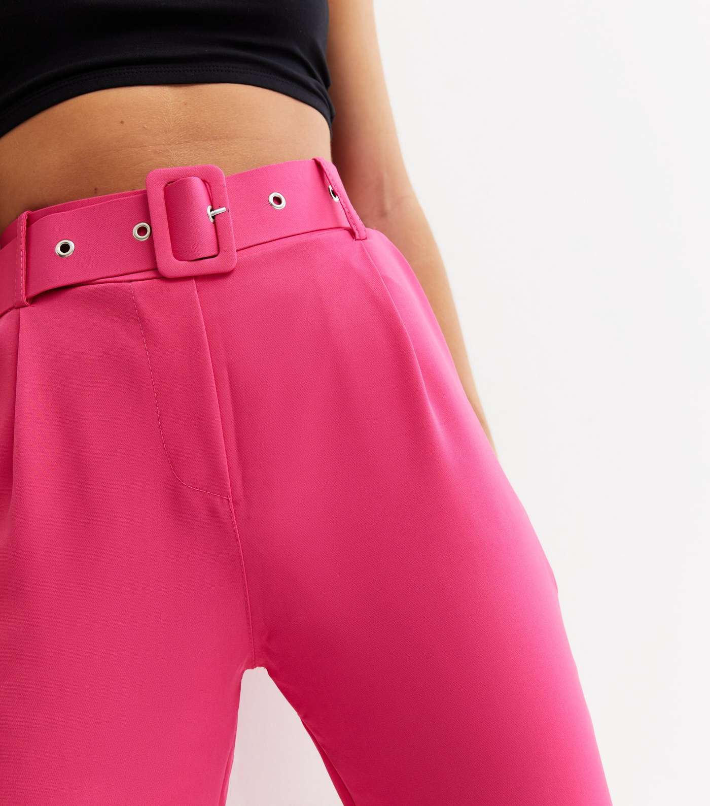 Urban Bliss Bright Pink Belted Trousers Image 2