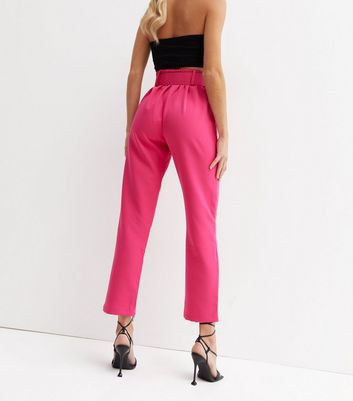 Urban Bliss Bright Pink Belted Trousers New Look