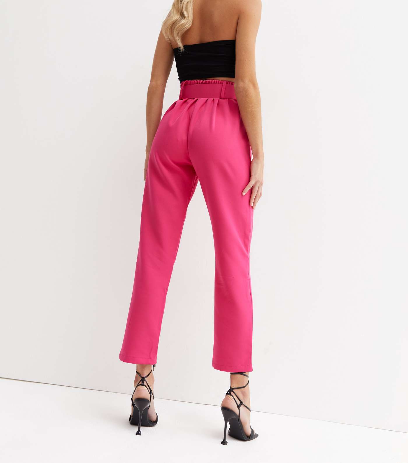 Urban Bliss Bright Pink Belted Trousers Image 4
