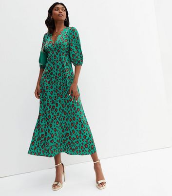 Green leopard print dress asos online