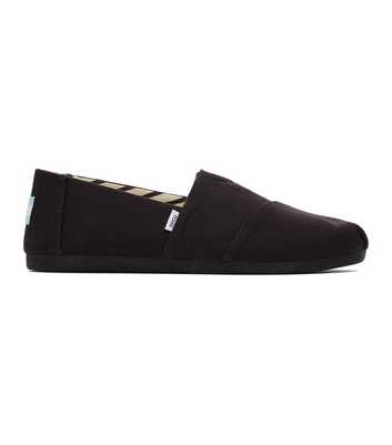 TOMS Black Canvas Slip On Trainers
