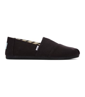 TOMS Black Canvas Slip On Trainers 