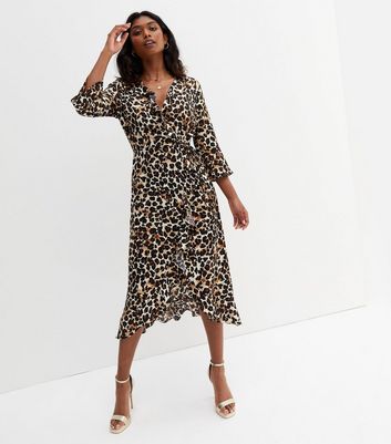 Gini London Cream Leopard Print Frill 