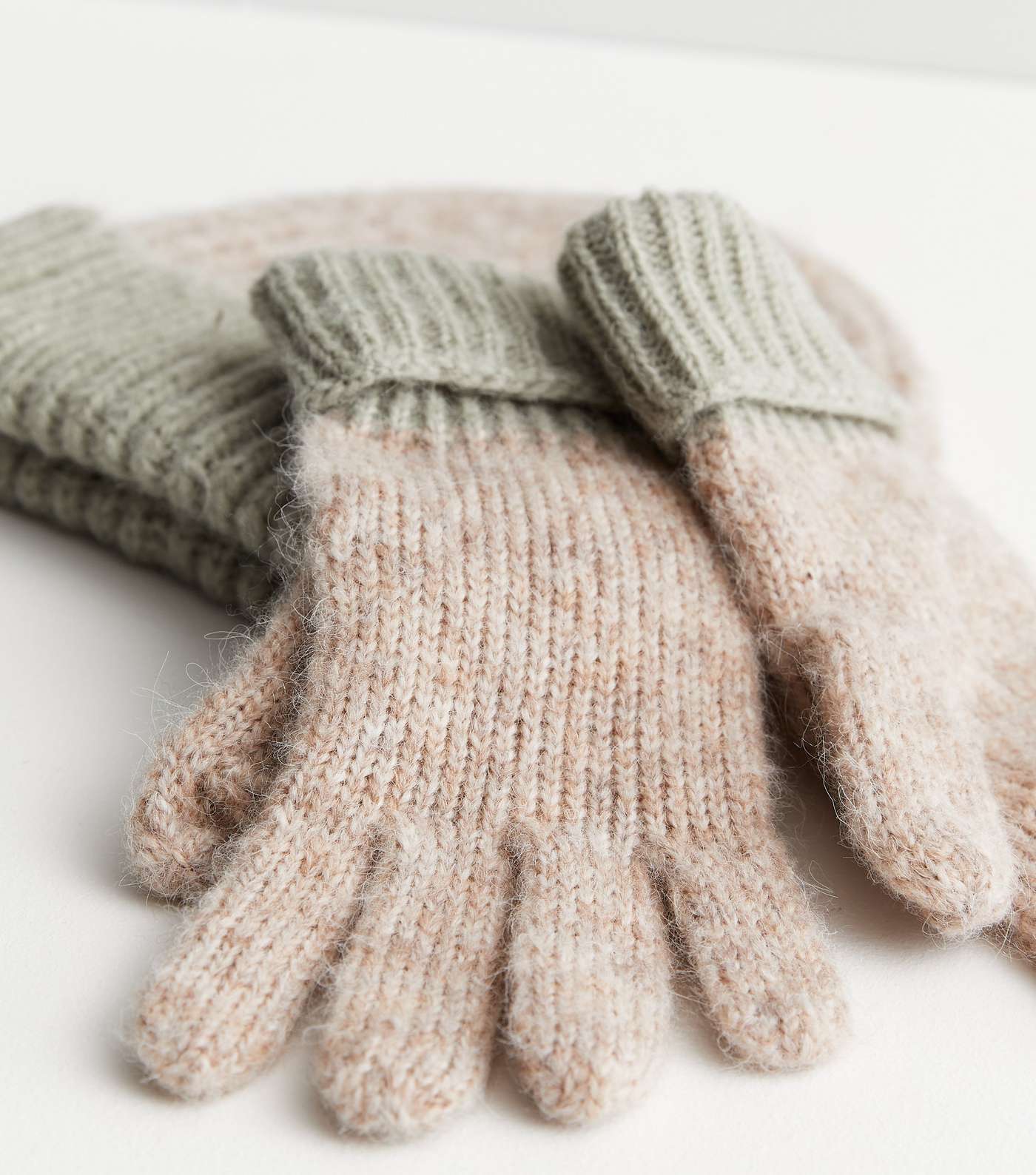 Brown Colour Block Gloves and Beanie Gift Set Image 3