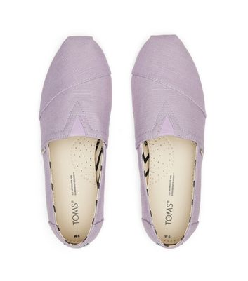 TOMS Lilac Canvas Slip On Espadrilles New Look