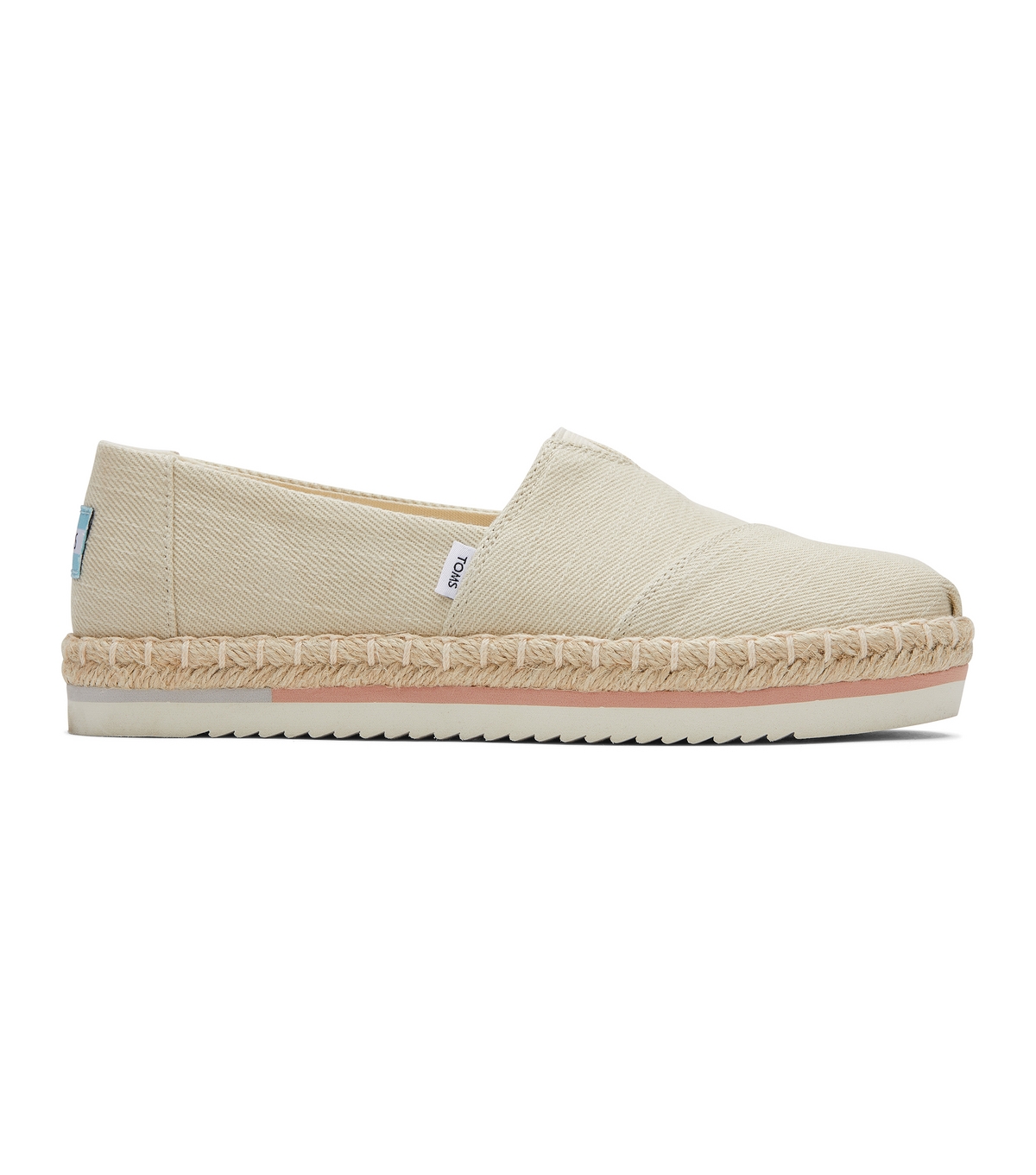 Women's Cream Canvas Rope Trim Chunky Espadrilles Toms New Look
