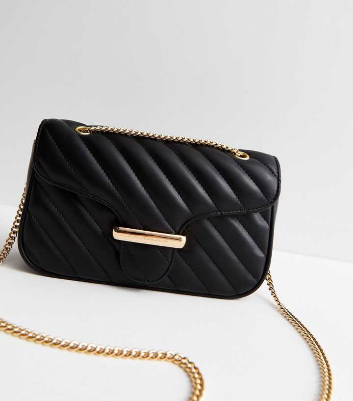 quilted chain bag black