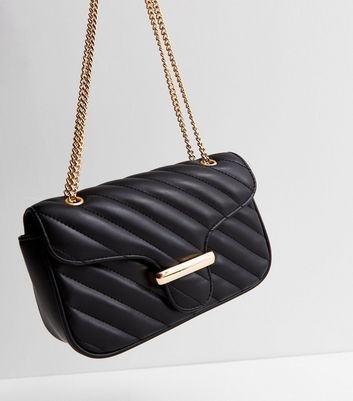 Gucci GG Mini Marmont Chain Bag Black Leather Chevron Crossbody Shoulder Bag  - GemandLoan