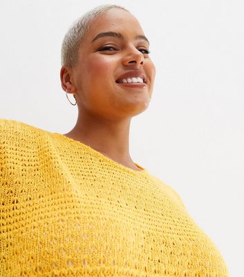 Damen Bekleidung Vero Moda Curves Pale Yellow Crochet Top