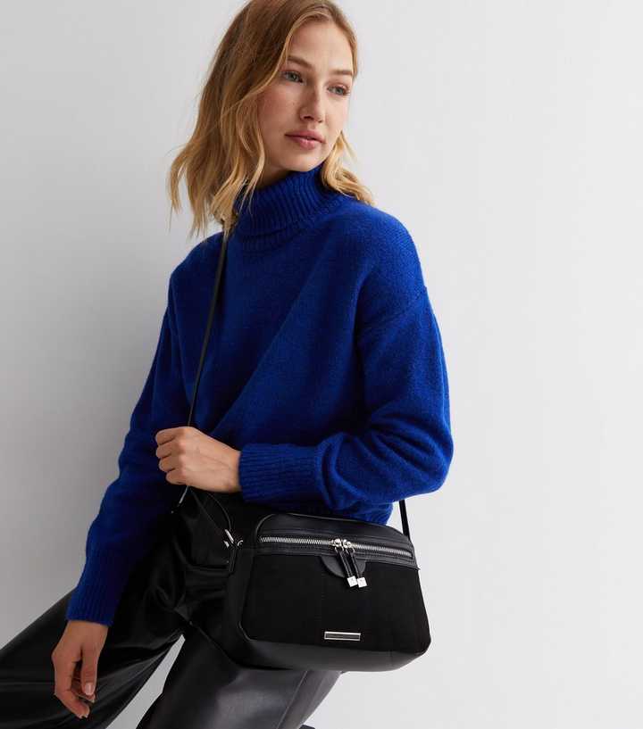 Monki Minimal Cross Body Bag With Wide Strap in Black