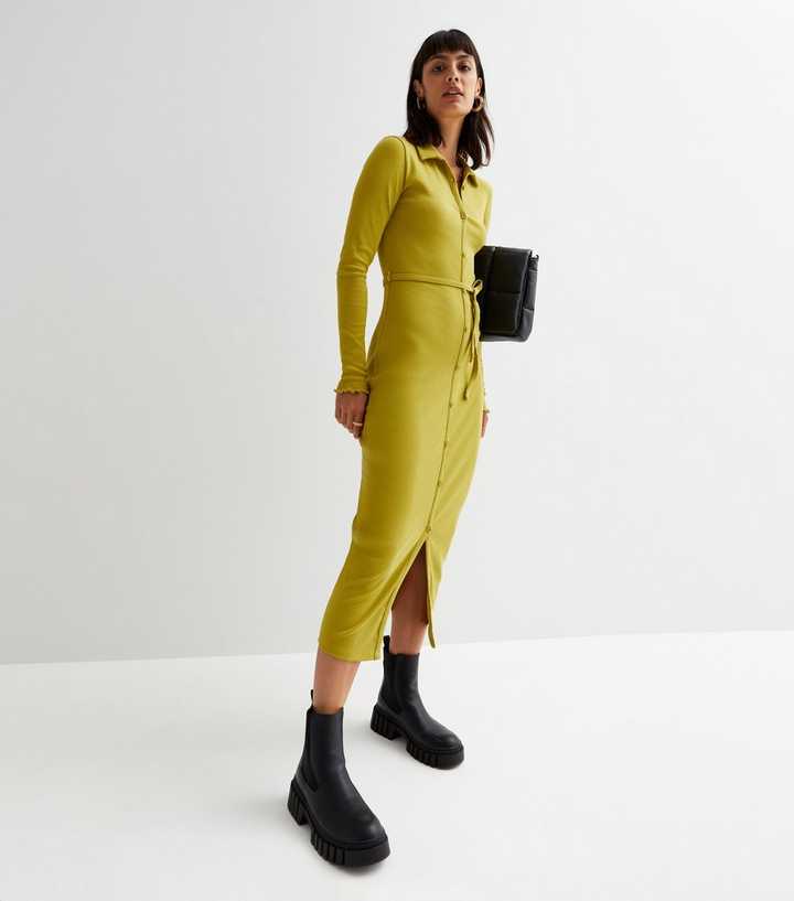 green emerald velvet dress Frame Women's The Cable Polo Dress | Kelly Green Multi | Cashmere main image 0