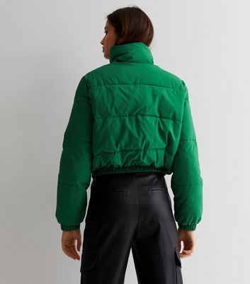 free people green puffer jacket