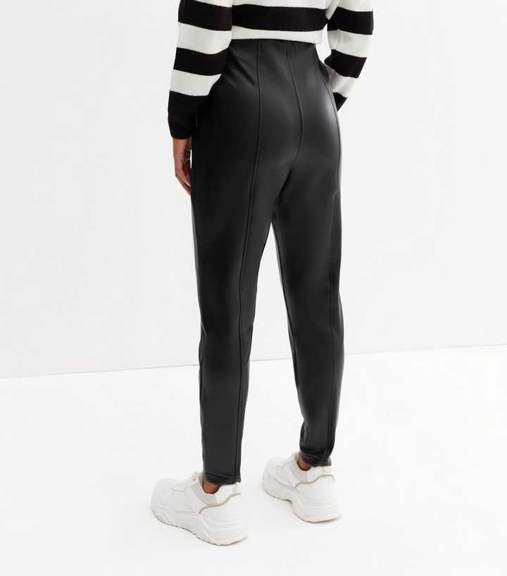 New Look Petite Faux Leather Wet Look Leggings In Black from ASOS on 21  Buttons