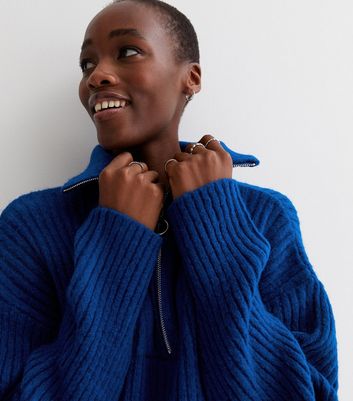 Blue ribbed clearance sweater