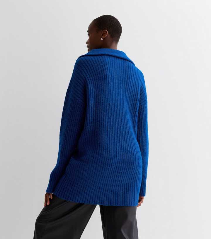 zip front cardigan with ribbed hems