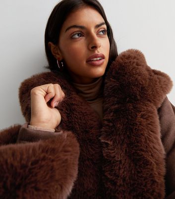 brown fur hood coat