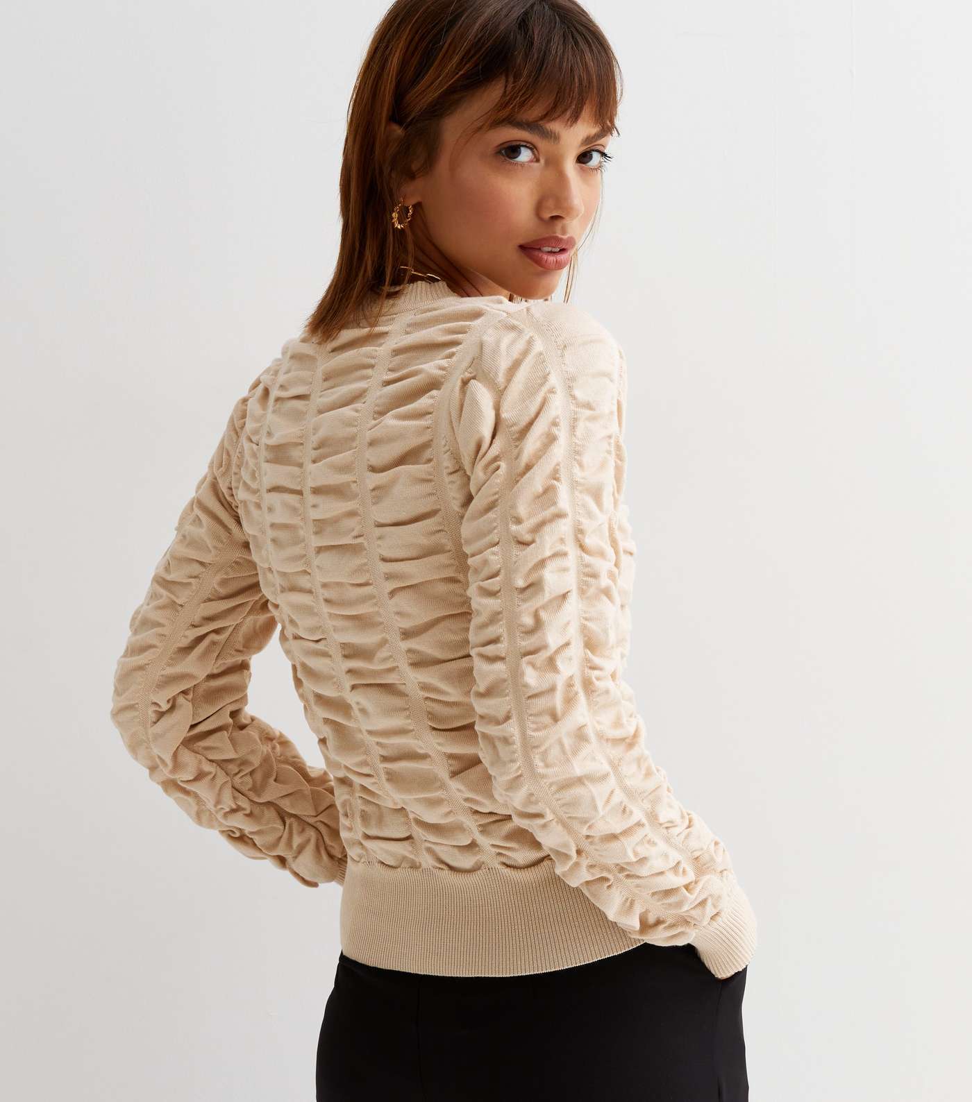 Cameo Rose Stone Ruched Knit Jumper Image 4
