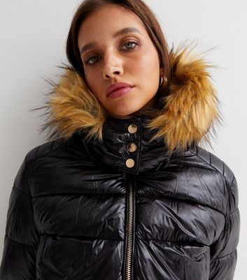 Cameo Rose Black Leather-Look Belted 