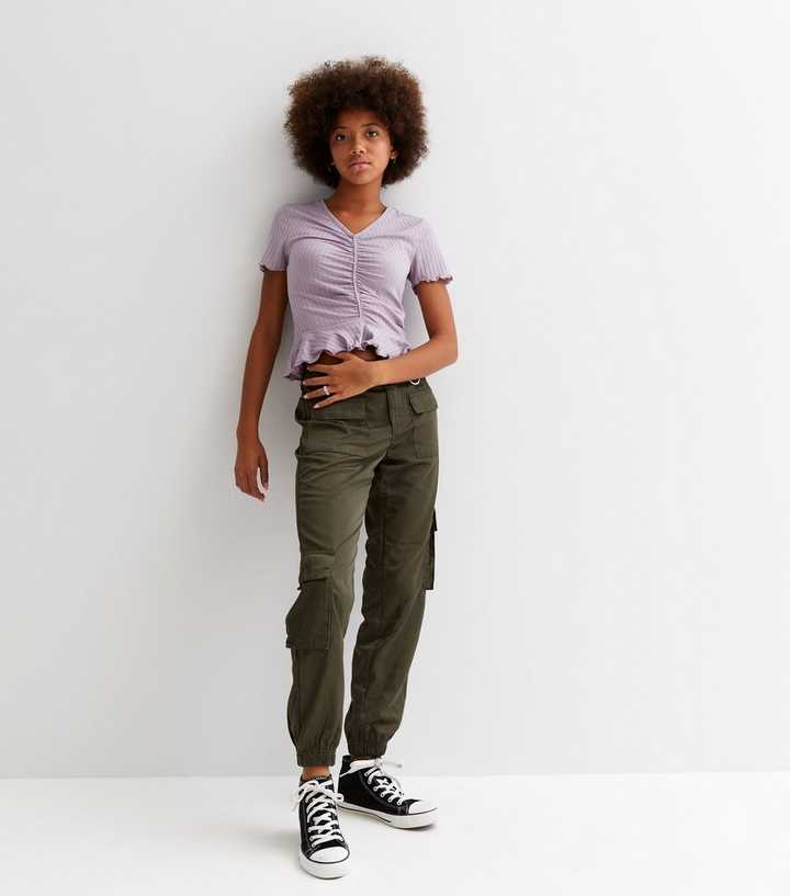 Girls Khaki Utility Cargo Trousers | New Look