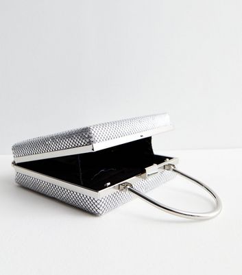 Silver Chain Mail Box Clutch Bag | New Look