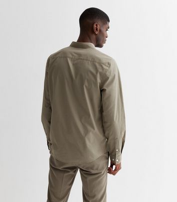 Olive Poplin Long Sleeve Regular Fit Shirt | New Look