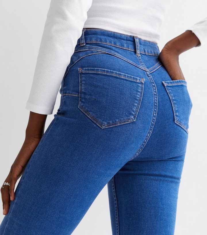 Bright Blue High Waist Hallie Super Skinny Jeans