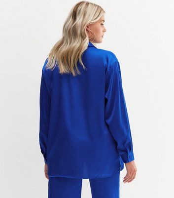 satin royal blue shirt