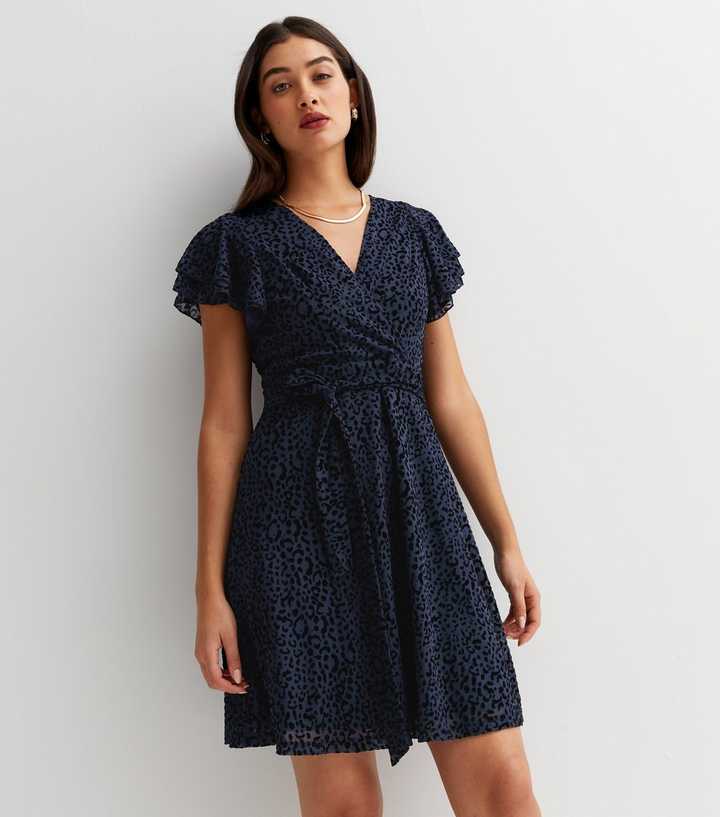 Mini Dress Blue Vanilla Snake Print Dress Blue Vanilla Grey