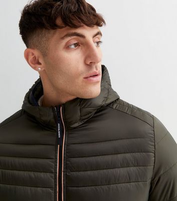 pull&bear overhead padded jacket in khaki