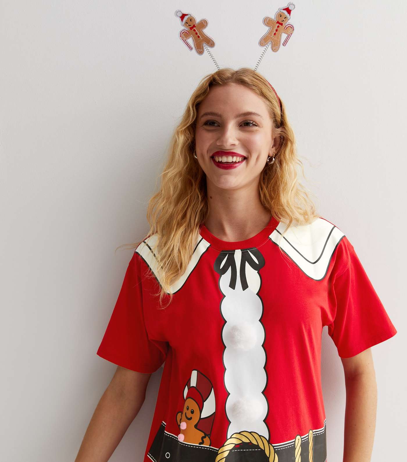 Red Mrs Claus Dress Up T-Shirt Image 3