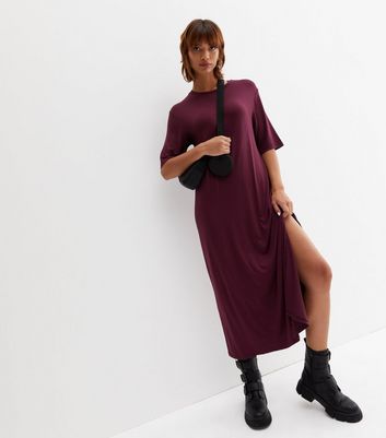 Dark purple 2025 t shirt dress