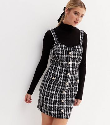 Miss selfridge shop black pinafore dress