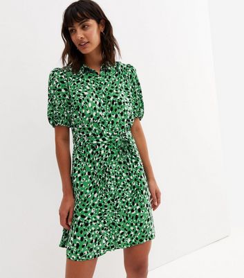 Green Mark Making Belted Mini Shirt 