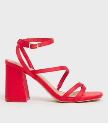 Red on sale satin sandals