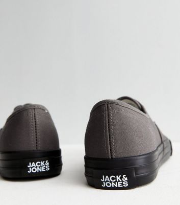 Men's Jack & Jones Dark Grey Canvas Chunky Trainers New Look
