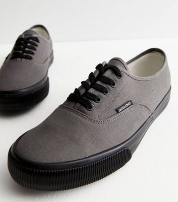 Mens grey hot sale canvas trainers