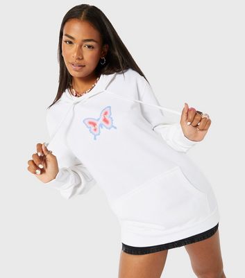 Skinnydip White Butterfly Manifest Logo Hoodie | New Look