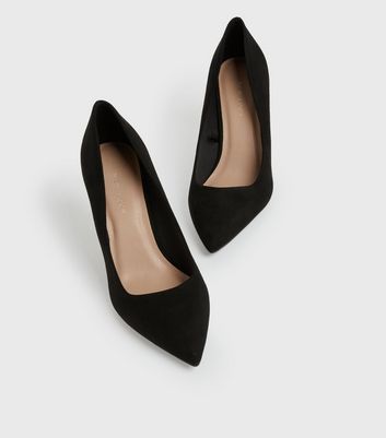 Black suede store court shoes