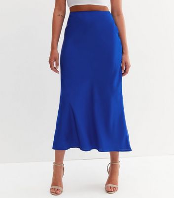 Royal blue 2025 satin skirt