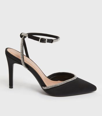 Black satin outlet high heels